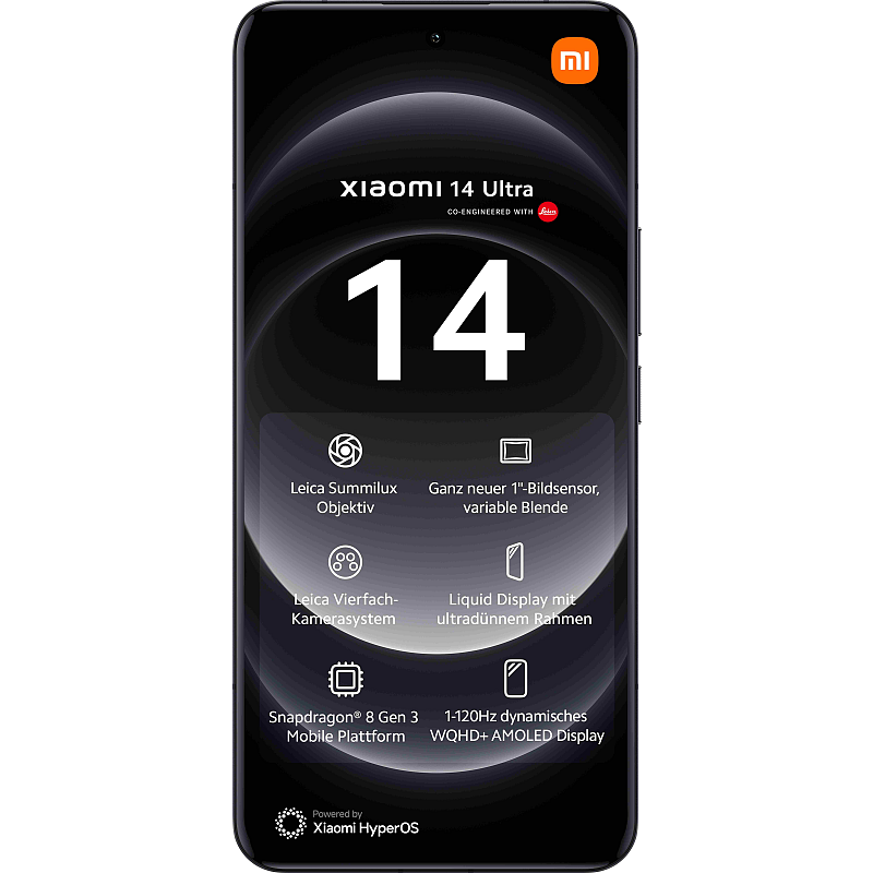 Xiaomi 14 Ultra 17,1 cm (6.73") Dual-SIM 5G USB Typ-C 16 GB 512 GB 5000 mAh Schwarz