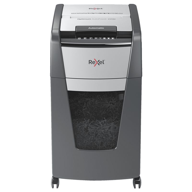 Rexel AutoFeed+ 225M Aktenvernichter Mikrogeschnittene Zerkleinerung 55 dB 23 cm Schwarz, Grau
