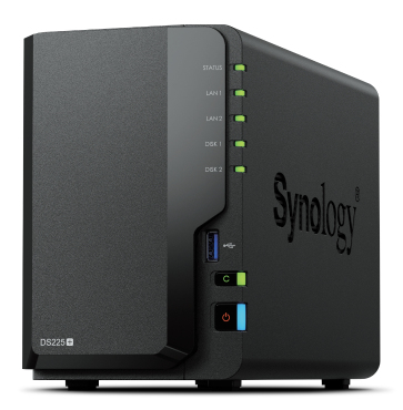 Synology DiskStation DS225+ 2 Bay NAS Desktop Intel® Celeron® J4125 2 GB DDR4 Synology DSM Schwarz