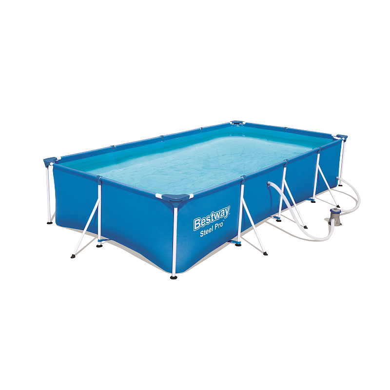 Bestway Steel Pro 56424 Aufstellpool Gerahmter Pool Rechteckig 5700 l Blau
