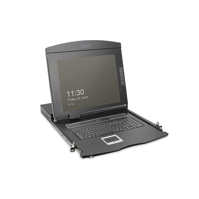 Digitus 19" HD LCD KVM Konsole, 8-Port Cat 5, deutsche Tastatur