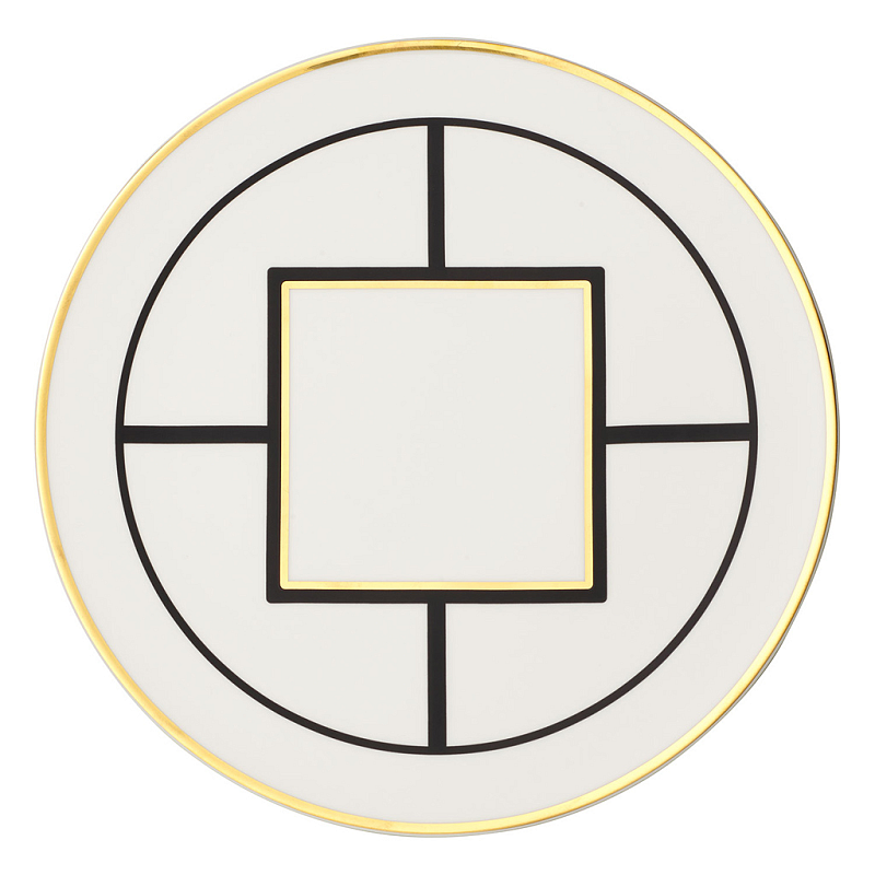 Villeroy & Boch 1046522200 Serviergeschirr Porzellan Schwarz, Gold, Weiß Rund Kuchenplatte
