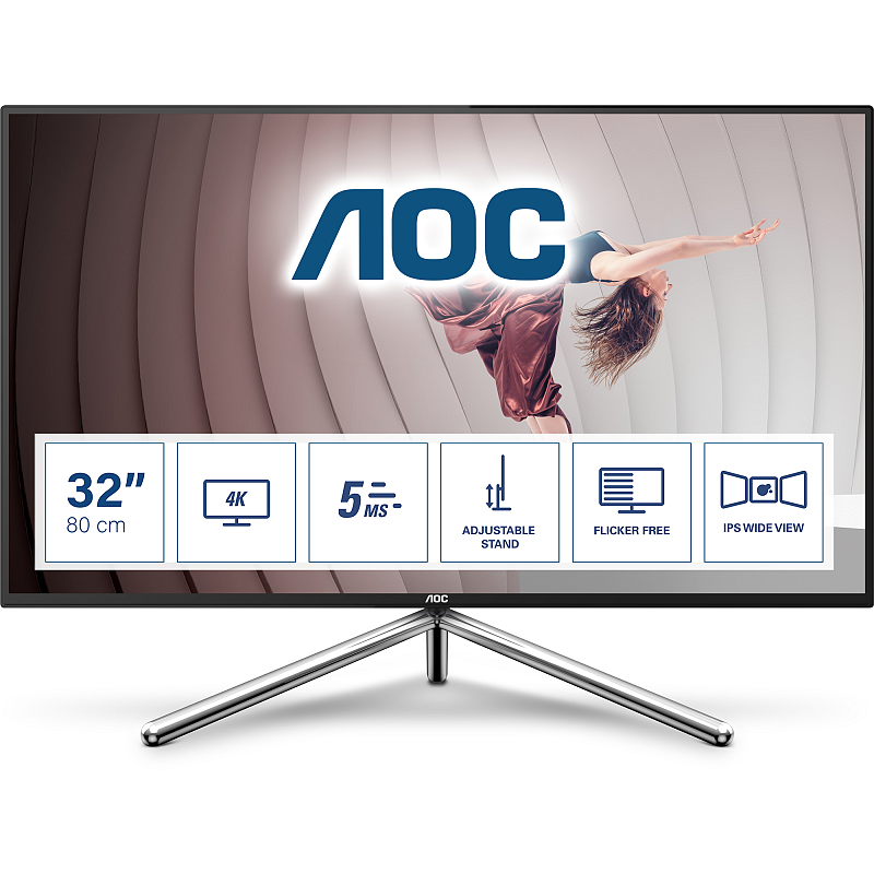 AOC U32U1 Computerbildschirm 80 cm (31.5") 3840 x 2160 Pixel 4K Ultra HD LED Schwarz