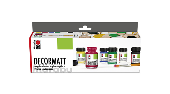 Marabu 1401000000087 Acrylfarbe 15 ml Schwarz, Blau, Grün, Rot, Weiß, Gelb Flasche