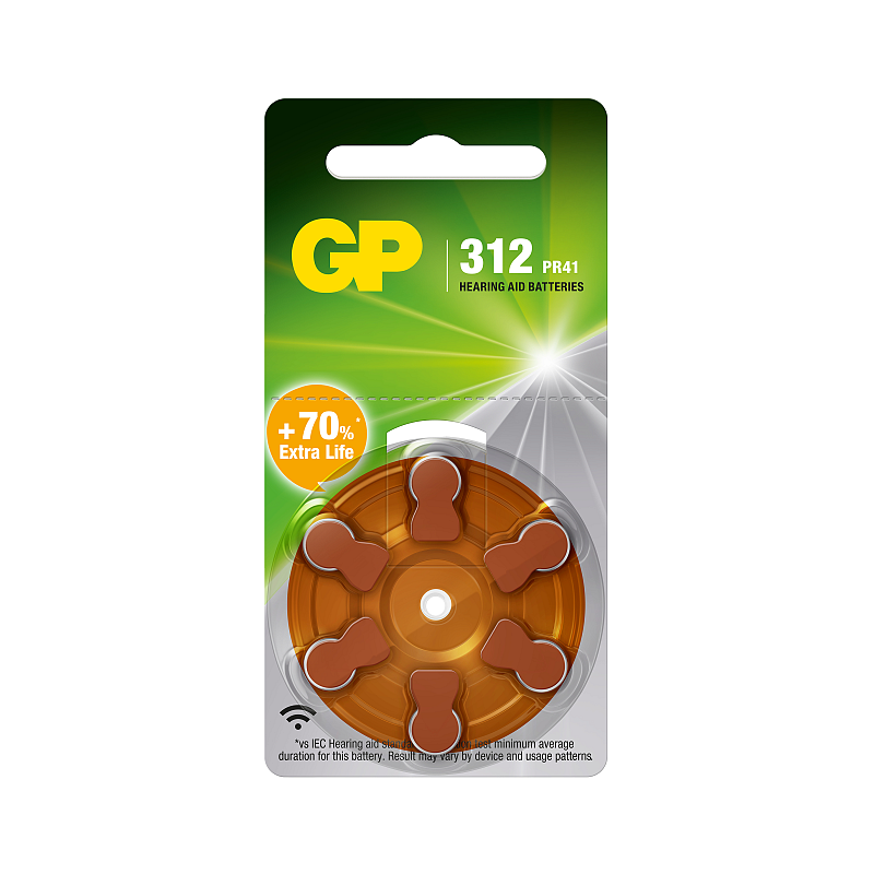 GP Batteries 103250 Haushaltsbatterie Einwegbatterie 312, PR41 Zink-Luft