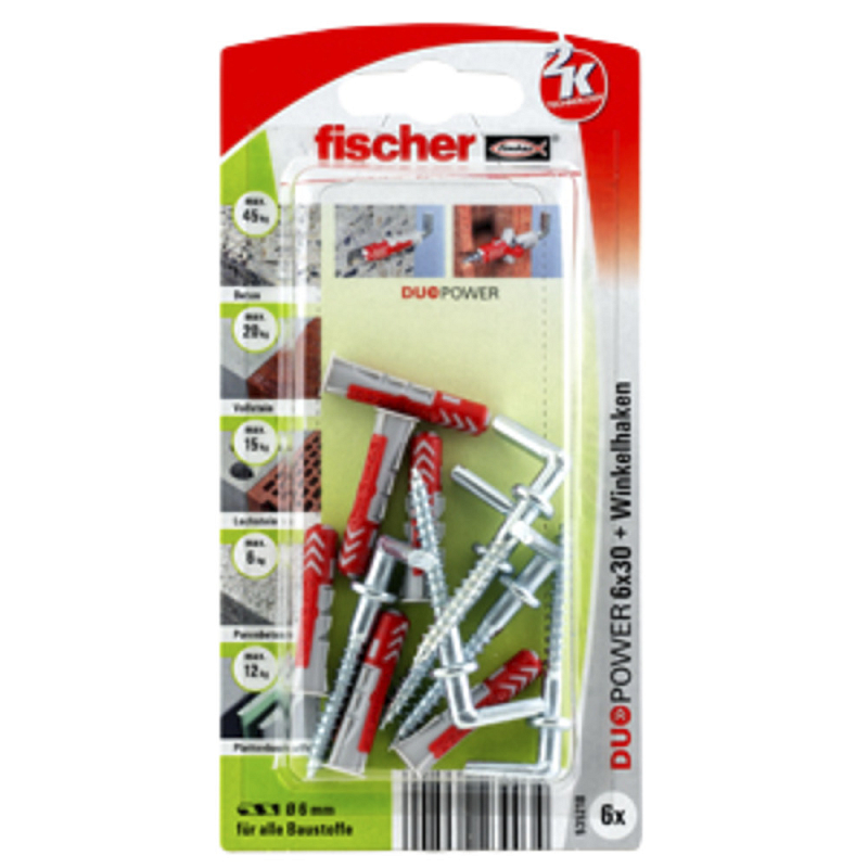 Fischer DUOPOWER 6 x 30 6 Stück(e) Schrauben- & Dübelsatz 30 mm