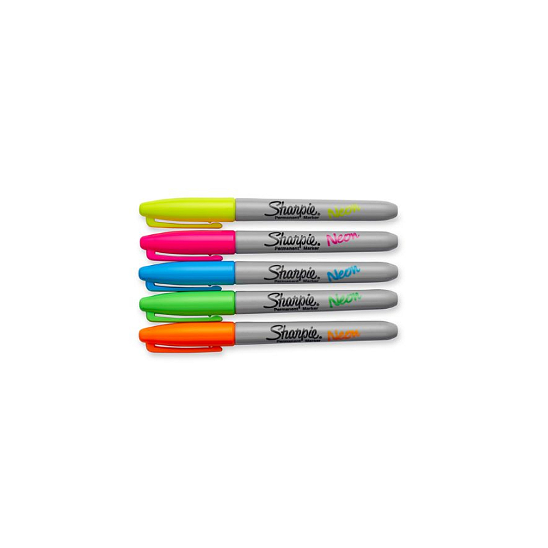 Sharpie Neon Fine Point Permanent-Marker Feine Spitze Gemischte Farben 5 Stück(e)