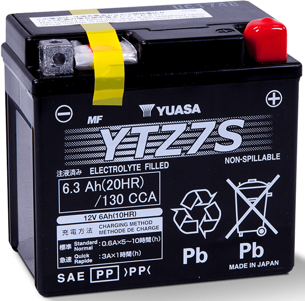 Yuasa YTZ7S Fahrzeugbatterie Plombierte Bleisäure (VRLA) 6,3 Ah 12 V 130 A Motorrad