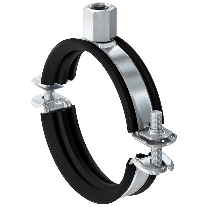 Fischer FRS-L 164-172 Rohrschelle Schwarz, Satinierter Stahl