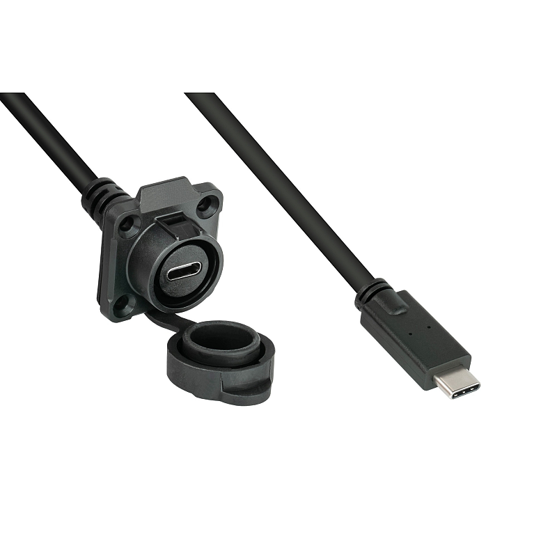 Alcasa IC01-16U3102-010 USB Kabel USB 3.2 Gen 2 (3.1 Gen 2) 1 m USB C Schwarz