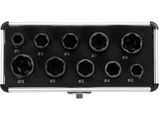 Yato YT-06031 Schrauben- / Bolzenabzieher 10 Stück(e) Schraubenausdrehersatz Schwarz