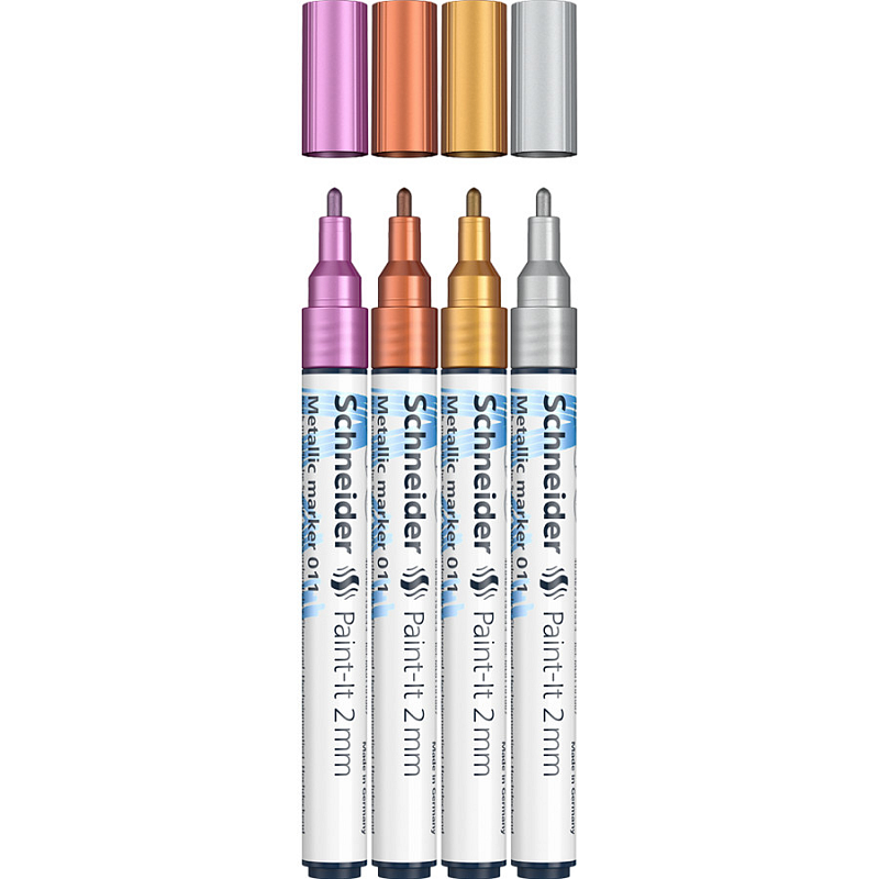 Schneider Schreibgeräte ML01111501 Leuchtmarker Kupfer, Gold, Silber, Violett 4 Stück(e)