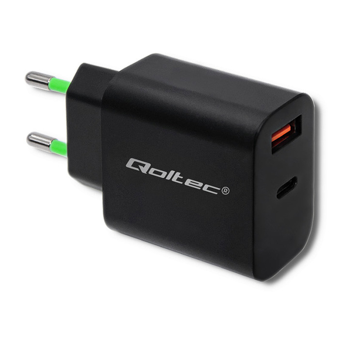 Qoltec 51713 Netzteil & Spannungsumwandler Drinnen 18 W Schwarz