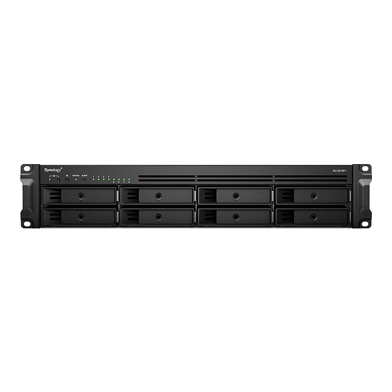 Synology RackStation RS1221RP+ NAS & Speicherserver Rack (2U) Ryzen Embedded V1500B 4 GB DDR4 0 TB DiskStation Manager Schwarz