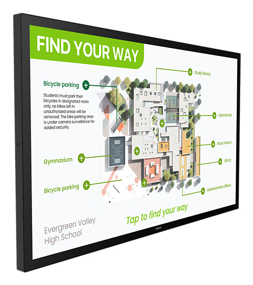 Philips 3000 series 55BDL3751T/00 Signage-Display Interaktiver Flachbildschirm 138,4 cm (54.5") LCD WLAN 450 cd/m² 4K Ultra HD Schwarz Touchscreen Eingebauter Prozessor Android