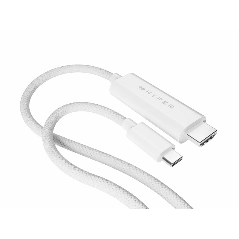 HYPER HD6007WHGL HDMI-Kabel 2,5 m USB-C HDMI Typ A (Standard) Weiß