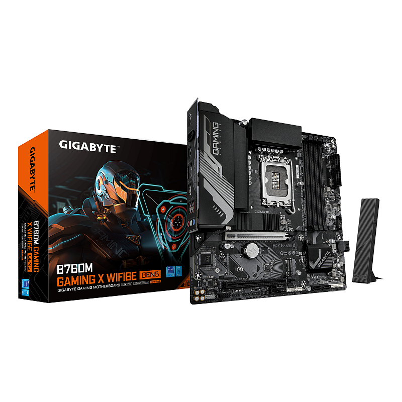 GIGABYTE B760M GAMING X WIFI6E GEN5 Mainboard – Unterstützt Intel Core Prozessoren der 14. Generation, 8+1+1 Phasen VRM, bis zu 5600 MHz DDR5, 2 x PCIe 4.0 M.2, Wi-Fi 6E, 2.5 GbE LAN, USB 3.2 Gen 1