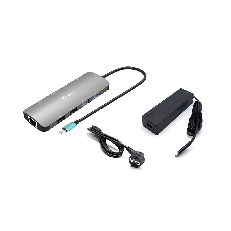 i-tec Metal USB-C Nano 2x Display Docking Station with PD 100 W + Charger 100W