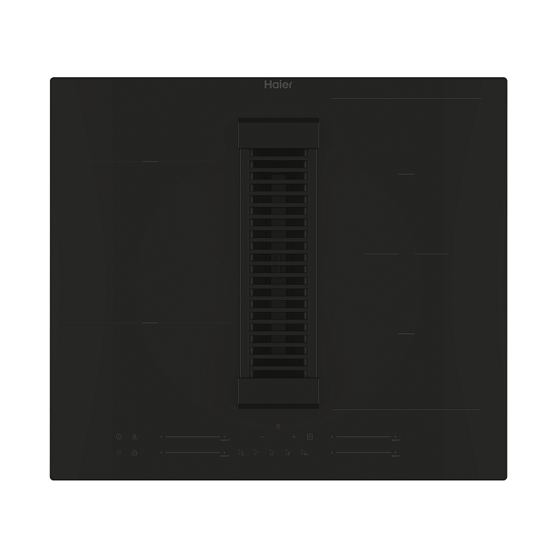 Haier I-Dual Series 6 HAIH6IEMCE Schwarz Integriert 60 cm Zonen-Induktionskochfeld 4 Zone(n) Integrierte Haube