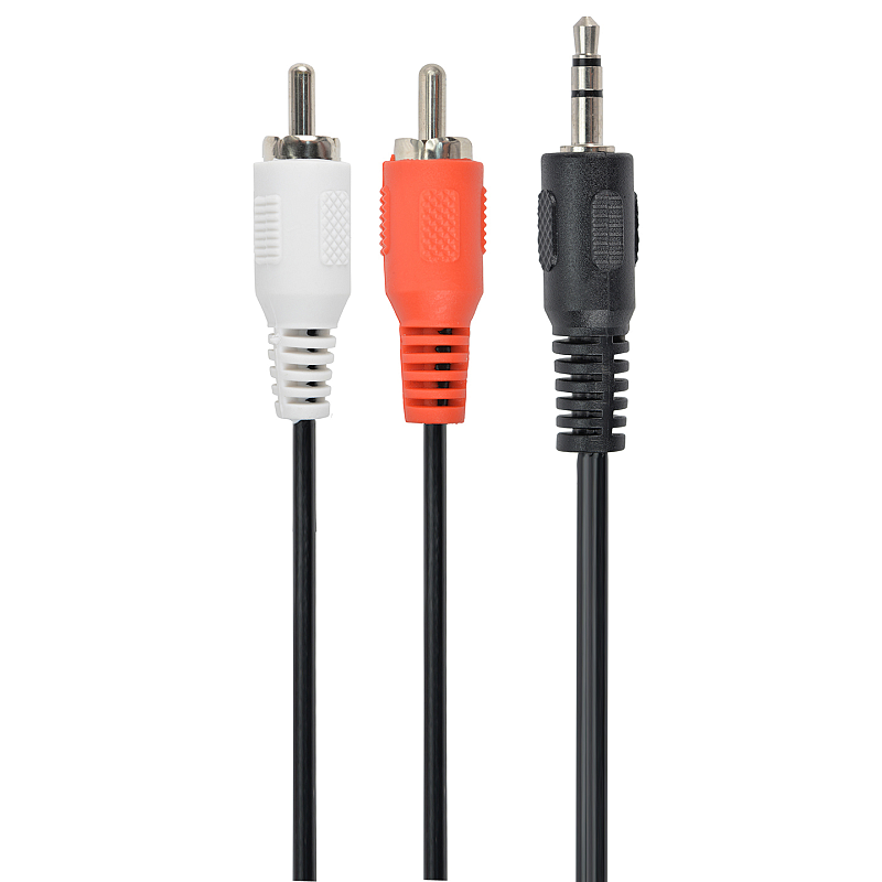 Gembird 5m, 3.5mm/2xRCA, M/M Audio-Kabel Schwarz, Rot, Weiß
