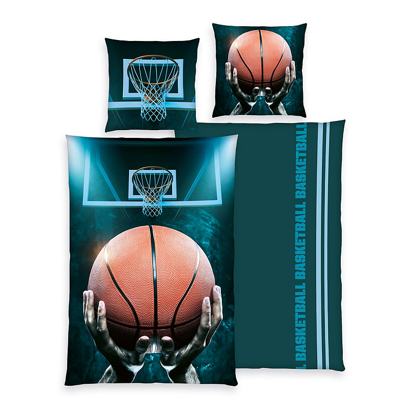 HERDING Young Collection Bettwäsche-Set ‘Basketball’ – 135×200 cm, Renforcé