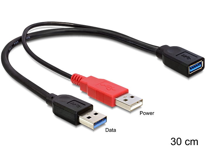 DeLOCK 83176 USB Kabel USB 3.2 Gen 1 (3.1 Gen 1) 0,3 m USB A 2 x USB A