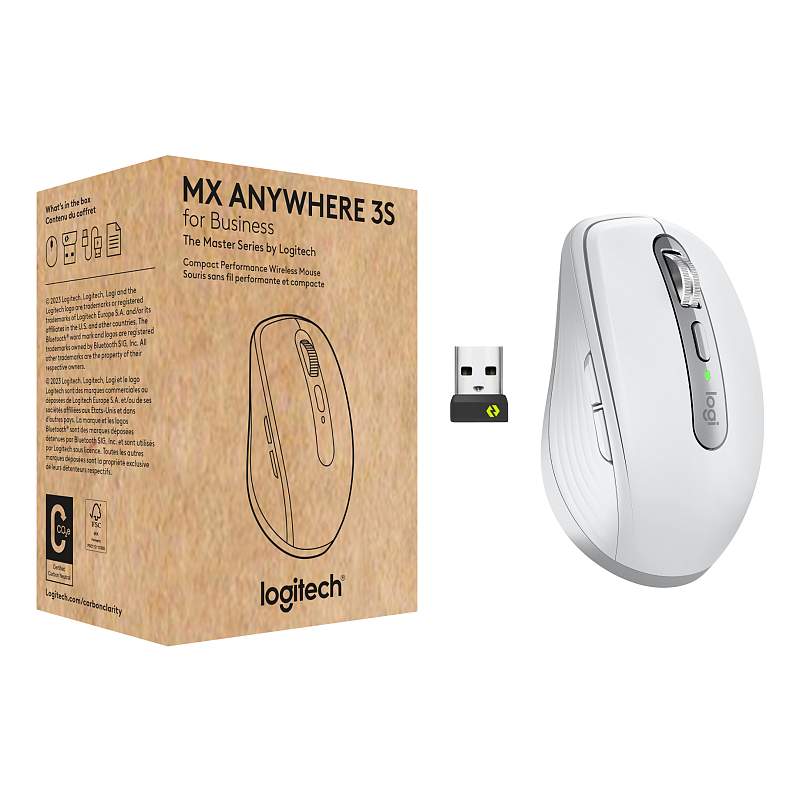 Logitech MX Anywhere 3S for Business Maus Büro rechts RF Wireless + Bluetooth Laser 8000 DPI