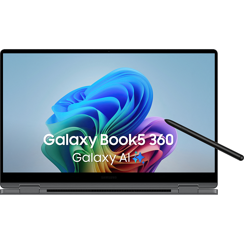Samsung Galaxy Book5 360 NP754QHA-KA2DE laptop Intel Core Ultra 5 228V Hybrid (2-in-1) 39,6 cm (15.6") Touchscreen Full HD 32 GB LPDDR5x-SDRAM 512 GB SSD Wi-Fi 7 (802.11be) Windows 11 Pro Deutsch Grau