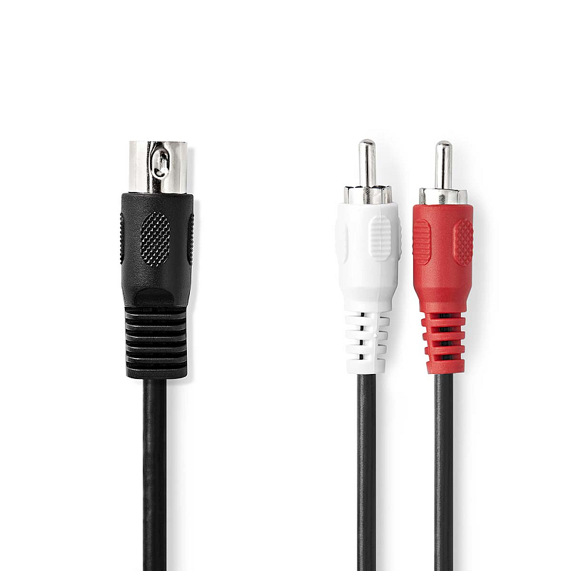 Nedis CAGL20200BK10 Audio-Kabel 1 m DIN (5-pin) 2 x RCA Schwarz