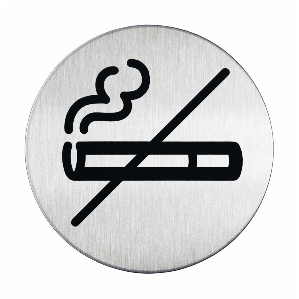 Durable Picto "No Smoking" Rund Silber Edelstahl