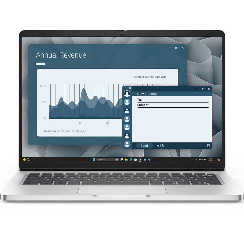 DELL Pro 14 PC14255 Copilot+ PC AMD Ryzen AI 7 PRO 350 Laptop 35,6 cm (14") Full HD+ 16 GB DDR5-SDRAM 512 GB SSD Wi-Fi 6E (802.11ax) Windows 11 Pro Deutsch Platin