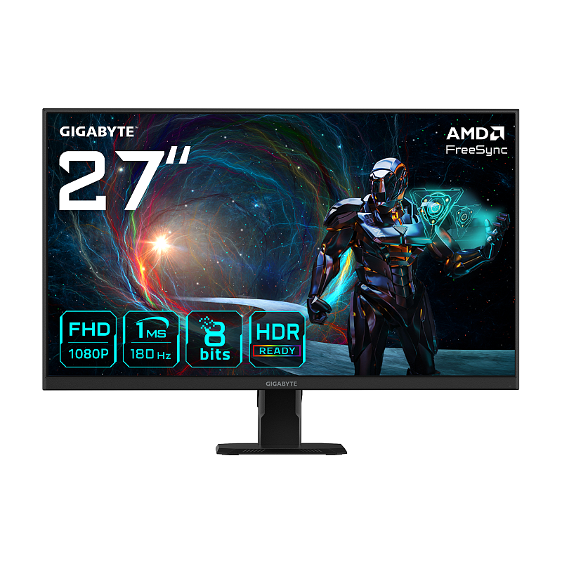 GIGABYTE GS27FA 27" FHD Gaming Monitor - 1920 x 1080, 180Hz, 1ms, 300 cd/m², FreeSync, HDR ready, HDMI 2.0