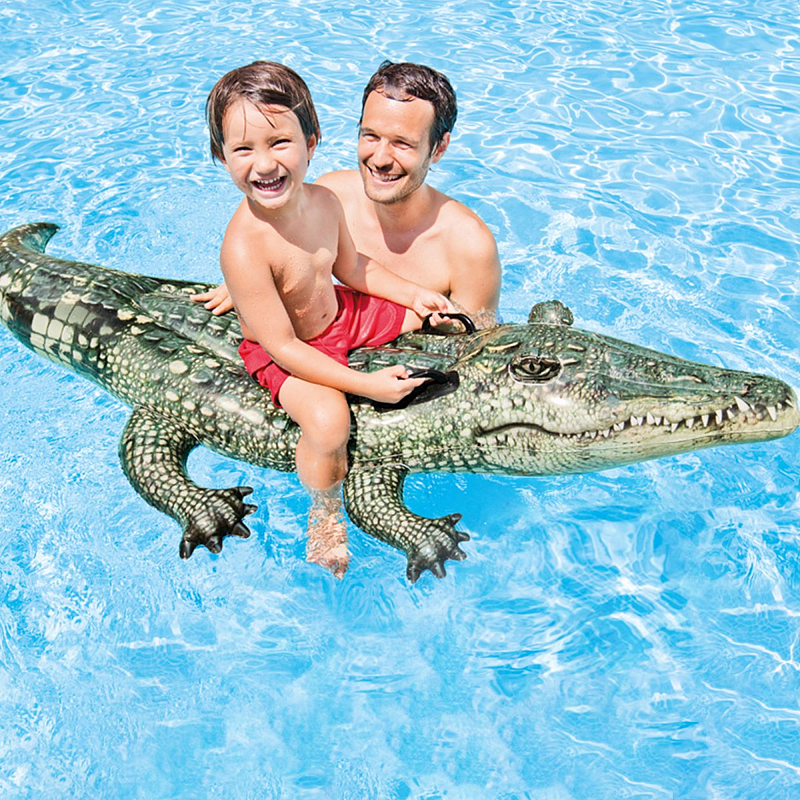 Intex 57551NP Aufblasbares Spielzeug für Pool & Strand Grün Abbildung Vinyl Aufsitz-Schwimmer