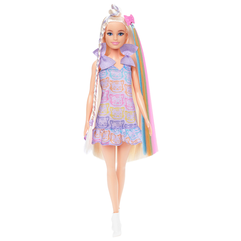 Barbie Fun & Fancy Puppe mit Accessoires, Modepuppe mit extra langem blondem Haar und 2 Looks