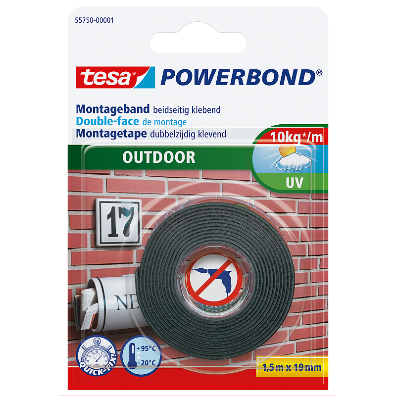 TESA Powerbond OUTDOOR 1,5 m Montageband