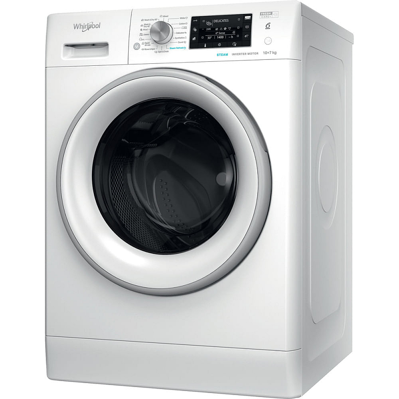 Whirlpool FFWDD 1076258 SV EE Waschtrockner Freistehend Frontlader Weiß