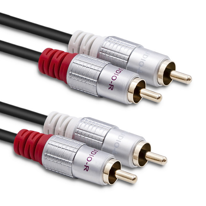 Qoltec 52338 Audio-Kabel 2 m 2 x RCA Schwarz