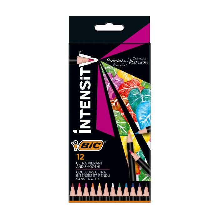 BIC Intensity Premium Schwarz, Blau, Braun, Grün, Hellblau, Orange, Pink, Violett, Rot, Violett, Weiß, Gelb 12 Stück(e)