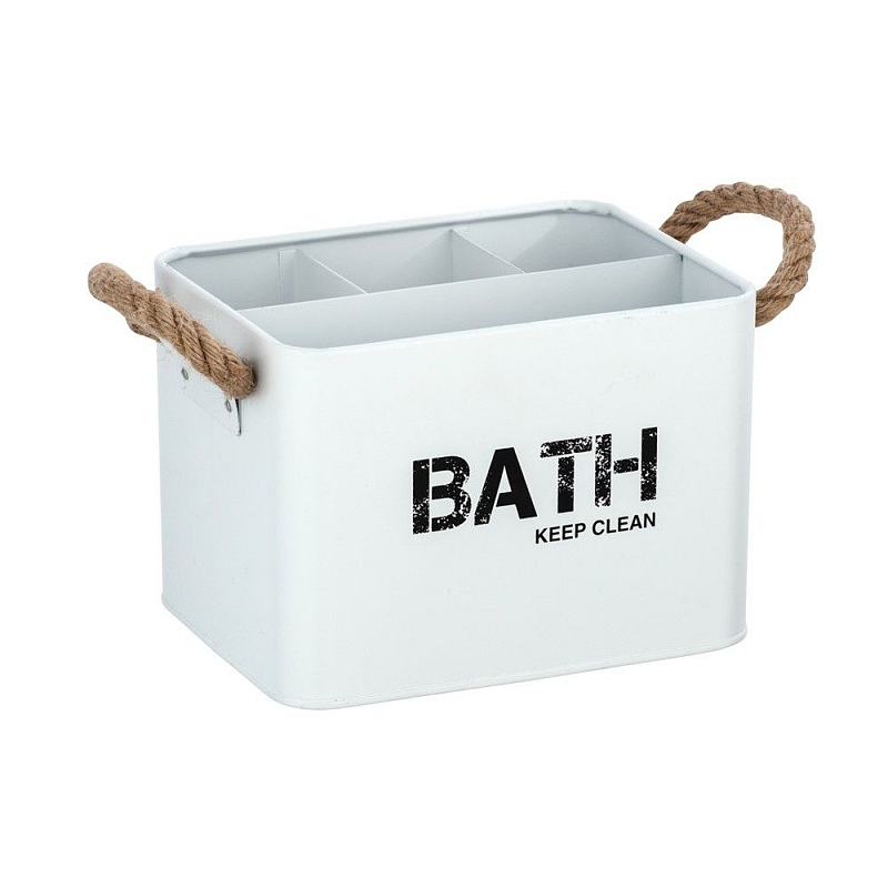 WENKO Badbox Gara mit 4 Fächern Stahl weiß 19x12,5x13cm