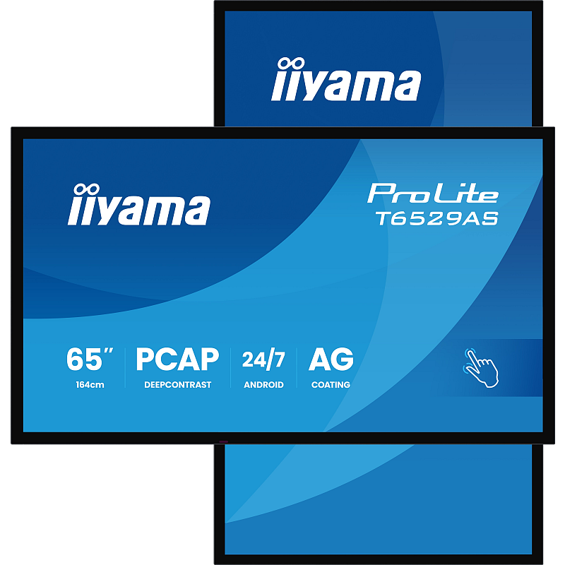iiyama T6529AS-B1AG Signage-Display Kiosk-Design 163,8 cm (64.5") LED WLAN 420 cd/m² 4K Ultra HD Schwarz Touchscreen Eingebauter Prozessor Android 24/7