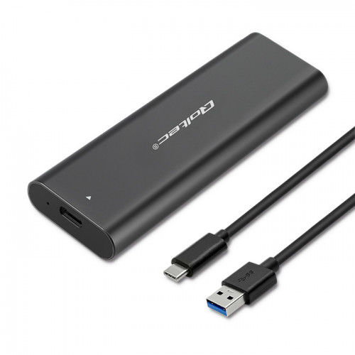 Qoltec 50311 Speicherlaufwerksgehäuse SSD-Gehäuse Schwarz M.2