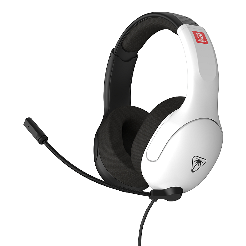 Turtle Beach Airlite Fit Schwarz und Weiß Wired Gaming Headset Offiziell Lizenziert für Nintendo Switch, Lite und OLED – Flip-to-Mute Mic, Over-Ear Premium Komfort