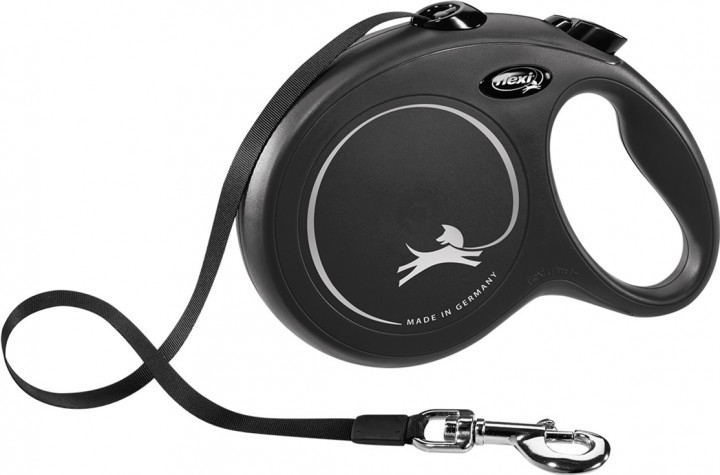 Flexi New Classic L 5 m Schwarz Hund Rückziehbare Leine