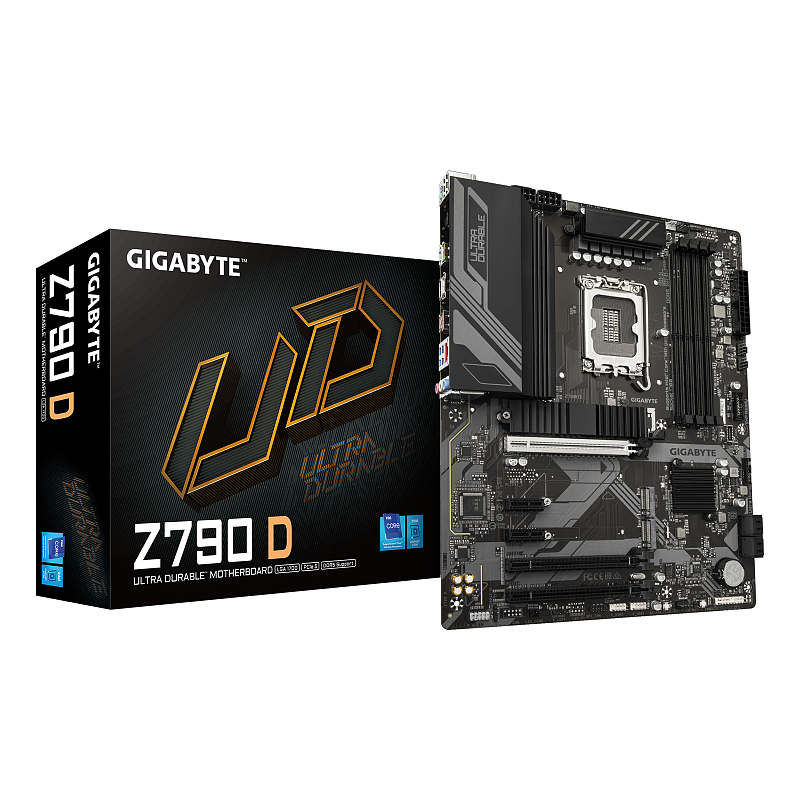 GIGABYTE Z790 D Motherboard - Unterstützt Intel Core 14. Generation CPUs, 12+1+1 Phasen Digital VRM, bis zu 7600MHz DDR5 (OC), 3xPCIe 4.0 M.2, 2.5GbE LAN, USB 3.2 Gen 2