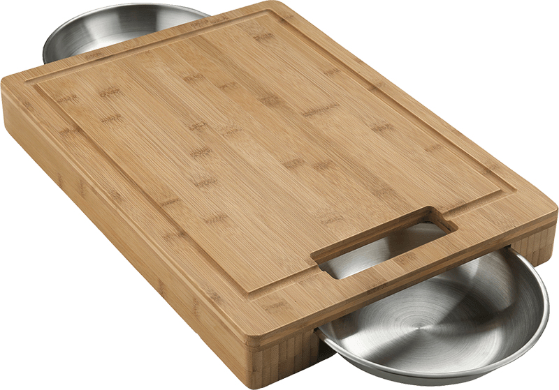 Napoleon Grills Pro Küchen-Schneidebrett Rechteckig Bambus, Edelstahl Holz