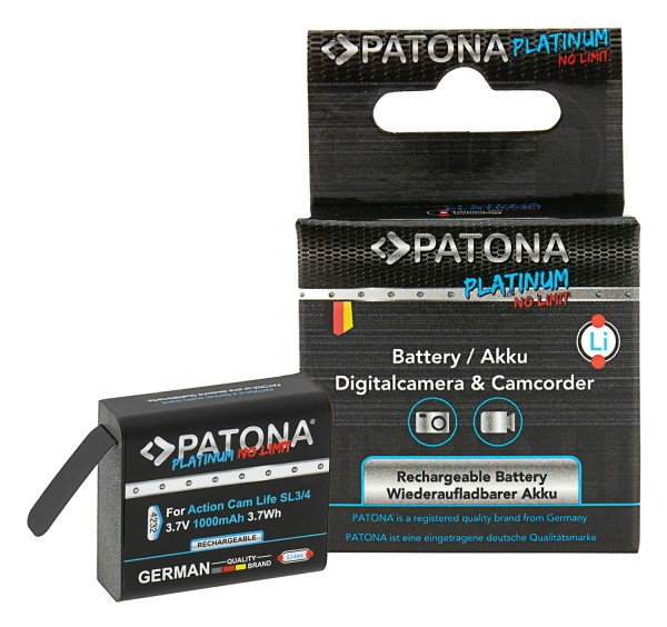 PATONA Platinum Akku für Action Cam Life SL3 und SL4
