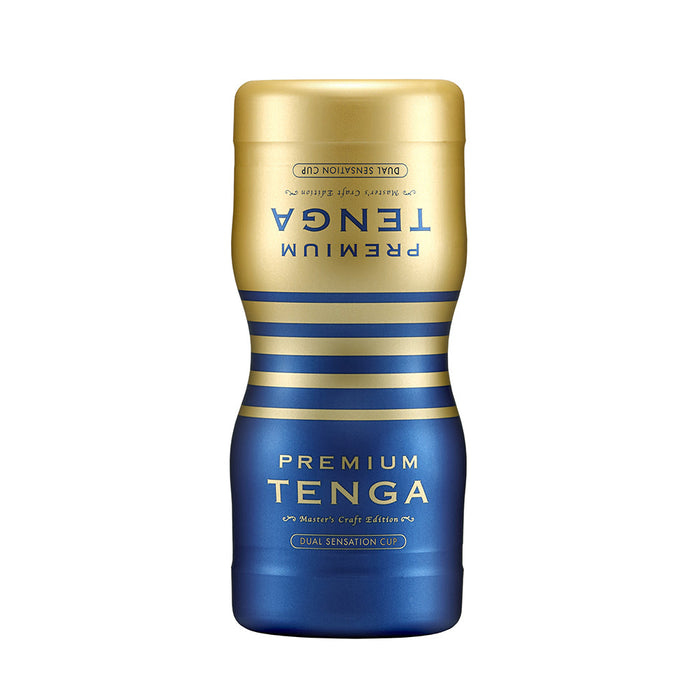 Tenga Premium Dual Sensation Cup Männlicher Streichler Blau, Gold Thermoplastisches Elastomer (TPE)