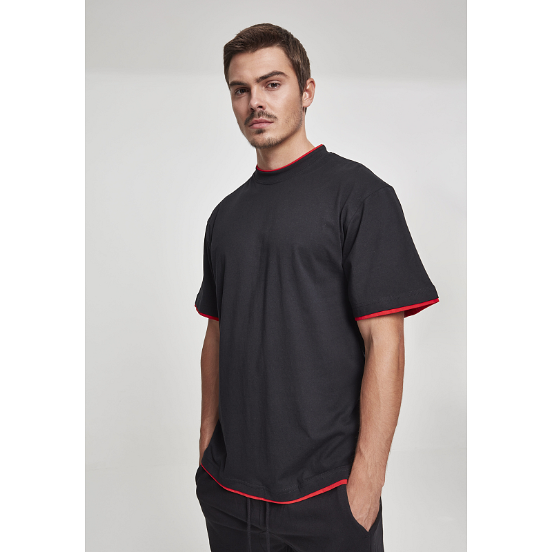 Urban Classics Contrast Tall Tee T-Shirt Rundhals Kurzärmel Baumwolle