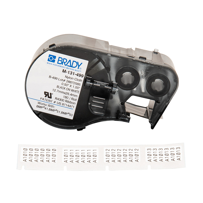 Brady BMP41 BMP51 BMP53, Etiketten aus Nylongewebe
