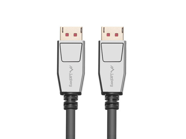 Lanberg CA-DPDP-20CU-0018-BK DisplayPort-Kabel 1,8 m Schwarz, Silber